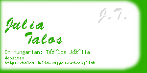 julia talos business card